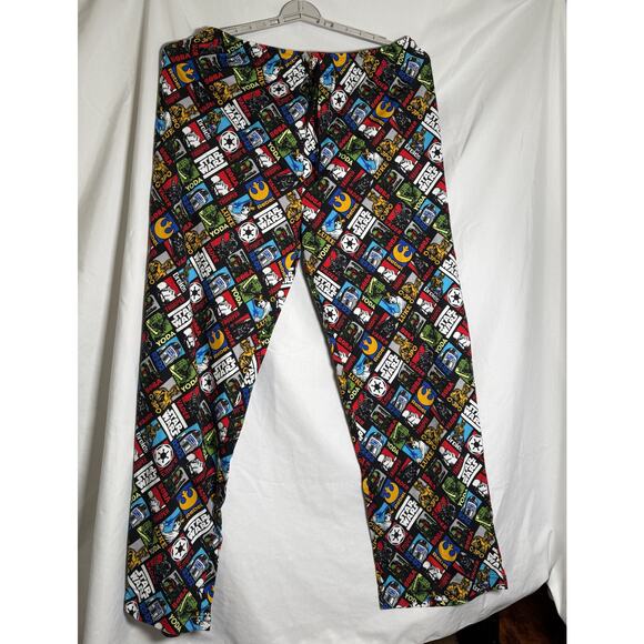Star Wars Lounge Pajama Pants Adult Black All Over Print Yoda Vader R2D2 - Picture 2 of 4